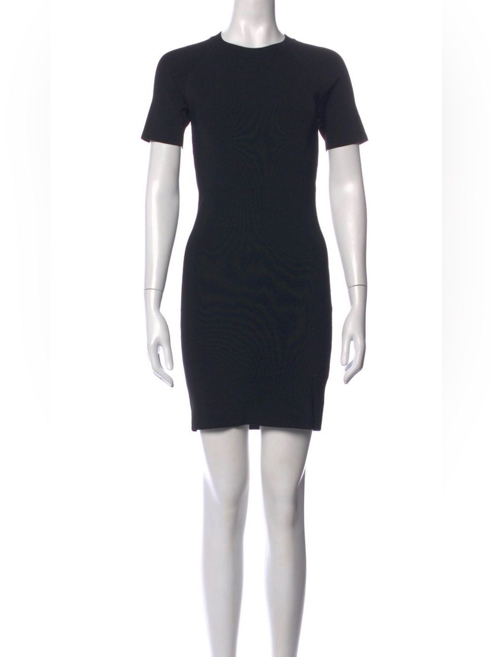 T. Alexander Wang Black Crewneck Mini Dress Ribbed Bodycon LBD Capsule, Size M